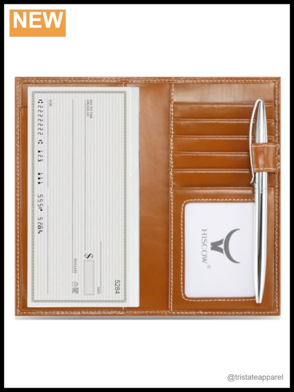 Full Grain Italian Leather Checkbook Cover Handmade with Card Slots